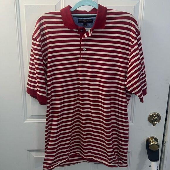 Tommy Hilfiger Polo Shirt red white - Picture 1 of 5